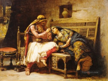 Árabe Painting - Reina de los bandidos árabe Federico Arturo Bridgman